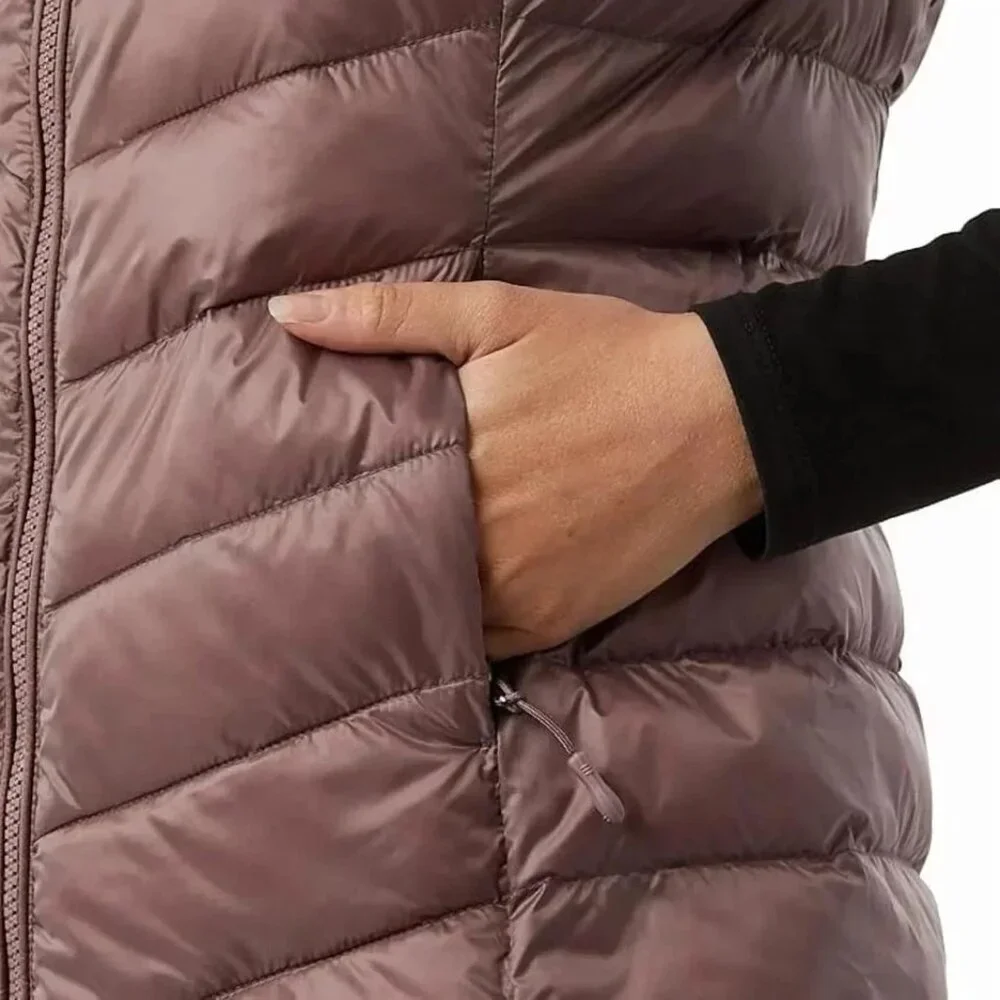 NEW 32 Degrees Heat Women's M Puffer Vest Jacket Full Zip Brown - Picture 4 of 11